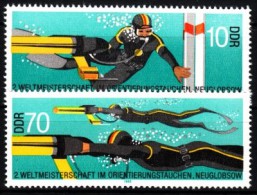 DDR 1985  MiNr. 2961/ 2962  ** / Mnh  ; Weltmeisterschaften Im Orientierungstauchen, Neuglobsow - Buceo