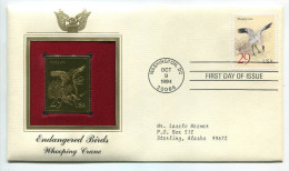 C Great Americans "" Endangered Birds - Whooping Crane """ Gold Stamp Replica 1964 FDC/bu/UNC - Otros & Sin Clasificación