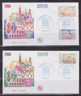 = Unesco 1984 2 Enveloppes 1er Jour Paris 20.10.84 N°S79 Ethiopie S80 Yémen Et S81 Yougoslavie - Storia Postale