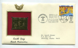 C Great Americans "" Earth Day - Beach Preservation """ Gold Stamp Replica 1964 FDC/bu/UNC - Sonstige & Ohne Zuordnung