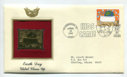 C Great Americans "" Earth Day - Global Clean-Up """ Gold Stamp Replica 1964 FDC/bu/UNC - Andere & Zonder Classificatie