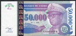 ZAIRE  P74   50.000 ZAIRES   30.1.1996 #G--A Printer: G&D Signature 9    UNC. - Zaïre