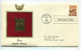 C Great Americans "" Love - Angelic Cherub """ Gold Stamp Replica 1964 FDC/bu/UNC - Autres & Non Classés