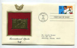 C Great Americans "" Recreational Sports - Golf """ Gold Stamp Replica 1964 FDC/bu/UNC - Altri & Non Classificati