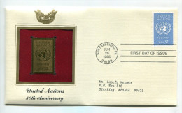 C Great Americans "" United Nations - 50th Anniversary """ Gold Stamp Replica 1964 FDC/bu/UNC - Other & Unclassified