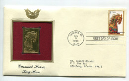 C Great Americans "" Carousel Horses - King Horse """ Gold Stamp Replica 1964 FDC/bu/UNC - Andere & Zonder Classificatie