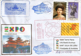 NEPAL. EXPO MILAN 2015, Belle Lettre Du Pavillon Népalais, Avec Tampon Officiel De L'EXPO, Postée De Milano Borromeo - 2015 – Milan (Italie)