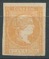 ESPAGNE SPANIEN SPAIN ESPAÑA 1856 12 CUARTOS ISABEL II MNH  ED NE, 1 MI M.A. 1, SG N.S., SC 48, YV 46 - Essais & Réimpressions