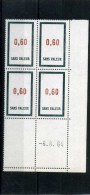 - FRANCE . TIMBRES FICTIFS . BLOC DE 4 BORD DE FEUILLE AVEC DATE . - Ficticios