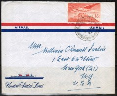 IRELAND  Scott # C 6 On OFFICIAL "US LINES" LETTER To N.Y. (1956/28/Sept) - Covers & Documents