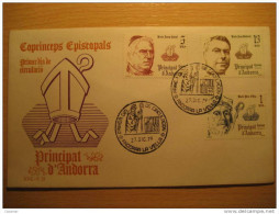 ANDORRA LA VELLA 1979 Coprincipes Episcopales Obispos Caixal Benlloch Pere D´Arg Papa Pope SPD FDC Sobre Cover Andorre - Storia Postale