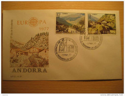 ANDORRA LA VELLA 1977 Europa Europeismo Xuclar Ansalonge SPD FDC Sobre Cover Andorre - Lettres & Documents