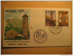 ANDORRA 1979 Santa Coloma Church Agnus Horse Art Romanico Romanic Romanique Fdc Spd ANDORRE - Cartas & Documentos