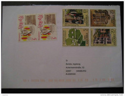 ANDORRA LA VELLA A Hamburg Alemania Germany 6 Sellos Pareatges Correo Español Sobre Cover Andorre - Briefe U. Dokumente