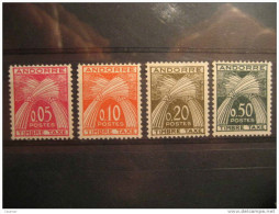 ANDORRA Timbre Taxe 42/5 Yvert Hinged Set 4 Stamps Tax Tasas ANDORRE - Neufs