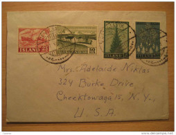 Island Reykjavik 1958 To New York NY USA - Covers & Documents