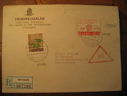 REYKJAVIK 1966 To Munchen Germany Flora 2 Stamp On Registered Cover Iceland Island - Covers & Documents