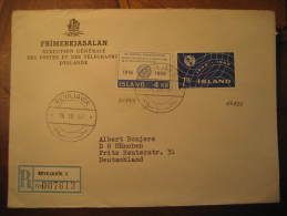 REYKJAVIK 1966 To Munchen Germany 2 Stamp On Registered Cover Iceland Island - Storia Postale