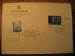 REYKJAVIK 1966 To Munchen Germany Flora Horoscope Zodiac 2 Stamp On Registered Cover Iceland Island - Covers & Documents