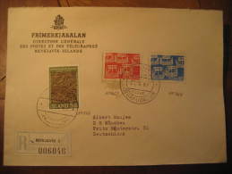 REYKJAVIK 1966 To Munchen Germany Horse Ship Ships 3 Stamp On Registered Cover Iceland Island - Briefe U. Dokumente