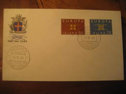 REYKJAVIK 1963 Europa Europe CEPT 2 Stamp On Fdc Cover Iceland Island - Briefe U. Dokumente