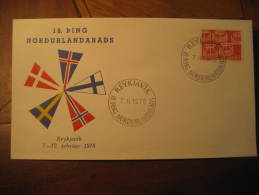 REYKJAVIK 1970 Flag Flags Cancel On Cover Iceland Island - Cartas & Documentos