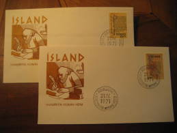 REYKJAVIK 1971 Literature Cancel On 2 Cover Iceland Island - Lettres & Documents