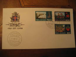 REYKJAVIK 1972 Geology Flora Agriculture Fruit 3 Stamp On Fdc Cover Iceland Island - Storia Postale