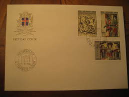 REYKJAVIK 1974 History 3 Stamp On Fdc Cover Iceland Island - Cartas & Documentos