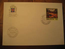 REYKJAVIK 1976 Paint Painting Stamp On Fdc Cover Iceland Island - Cartas & Documentos