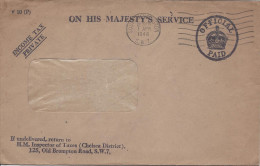 Lettre En Franchise 1948 SOUTH KENSINGTON ON HIS MAJESTY'S SERVICE OFFICIAL PAID - Marcophilie