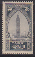 French Morocco 1917 Koutoubiah 35c Printed In Wrong Color (greyish-green Instead Of Orange). Scott 64. MH. - Neufs