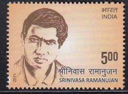India MNH 2011,  Sri Srinivas Ramanujan, Mathematics, Mathematician, - Unused Stamps