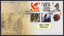 2015 ROYAL MAIL "CENTENARY OF WORLD WAR I" FDC (WINCHESTER) - 2011-2020 Ediciones Decimales