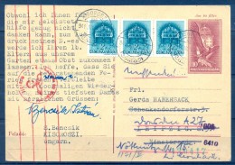 1941 , ENTERO POSTAL CIRCULADO ENTRE KISOROSZI Y LEIPZIG , FRANQUEO COMPLEMENTARIO, CENSURA - Postal Stationery