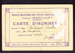 CP 1934, ECOLE MOYENNE DE L'ETAT POUR GARCON BRAINE L' ALLEUD. (6AL147) - Eigenbrakel