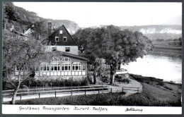 1501 - Ohne Porto - Alte Foto Ansichtskarte - Gasthaus Gaststätte Rosengarten Rathen  - N. Gel. Deutschmann 1965 TOP - Rathen