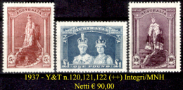 Australia-098 - 1937 - Y&T N.120,121,122 (++) MNH, Privi Di Difetti Occulti. - Mint Stamps