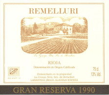 Lot 12 étiquettes Vins Cave REMELLURI Rioja Espagne - Dont 1 Pour Bouteille Impériale De 600 Ml. - Otros & Sin Clasificación