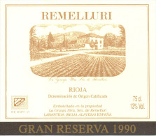 Lot 12 étiquettes Vins Cave REMELLURI Rioja Espagne - Dont 1 Pour Bouteille Impériale De 600 Ml. - Other & Unclassified