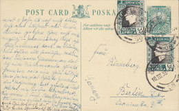 South Africa Uprated Postal Stationery Ganzsache JOHANNESBURG 1938 BERLIN Germany 2x GVI. Coronation Stamps (2 Scans) - Luftpost