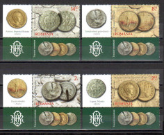 Romania 2015 / Coin Hoards / Set 4 Stamp With Labels And Tabs - Unused Stamps