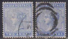 2a British India Used 1882, Two Anna X 2 Diff.,  Shades Variety - 1882-1901 Imperio