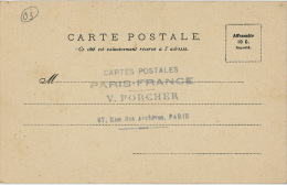 Commerce De Cartes Postales Paris France V. Porcher 67 Rue Des Archives Paris Sur Carte Vichy La Gare - Geschäfte