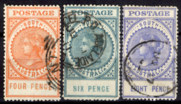 Australia-del-Sud-018 - 1906 - Y&T N.111,112,113 (o), Privi Di Difetti Occulti. - Usados