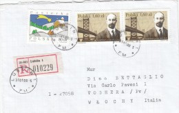 Polonia 2000  - Lettera  Racc. X L´Italia Affrancato Con 5 Stamps - Covers & Documents
