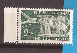 1951 JUGOSLAVIJA CROATIA FLUGPOST TURISMO CASCADE PLITVICE   FLUGZEUG  PERFORATION- LINIENZ- 12 1-2 MNH - Non Dentelés, épreuves & Variétés