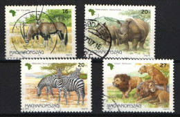 Hungary 1997. Animals Of Africa Nice Set, Used Michel: 4450-4453 - Oblitérés