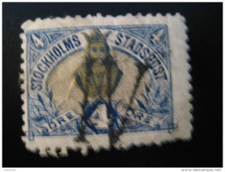 Stockholm 4 Ore LOCAL Lokal Post Stamp IV Cancel Local Stamp - Emisiones Locales