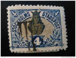 Stockholm 4 Ore LOCAL Lokal Post Stamp III Cancel  Local Stamp - Emissioni Locali